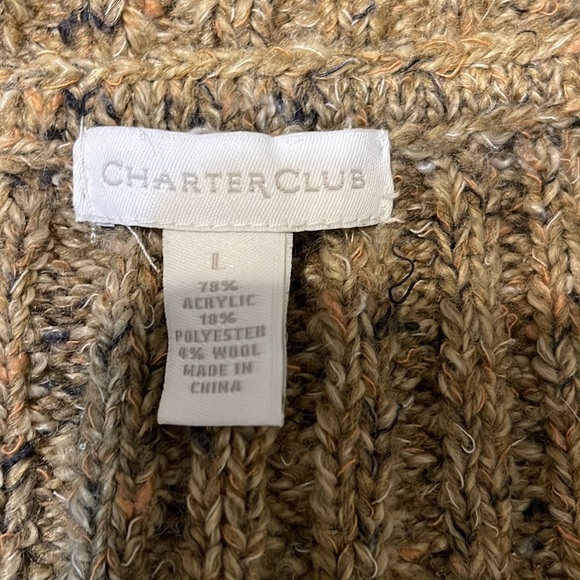 Charter Club Zipper Front Sweater, sz L - Picture 3 of 4